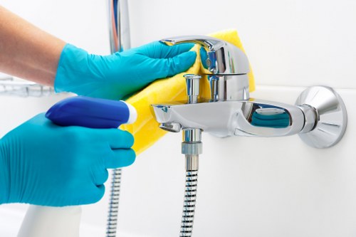 Weekly domestic cleaning in a modern EC2 flat kitchen and living area